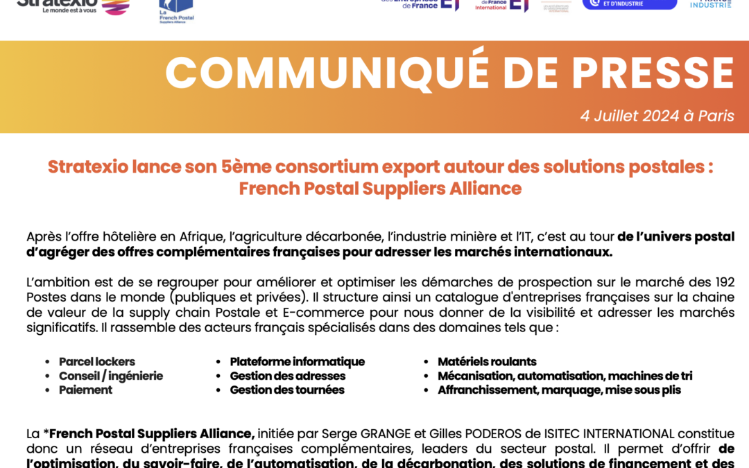 COMMUNIQUÉ DE PRESSE : Lancement de la French Postal Suppliers Alliance